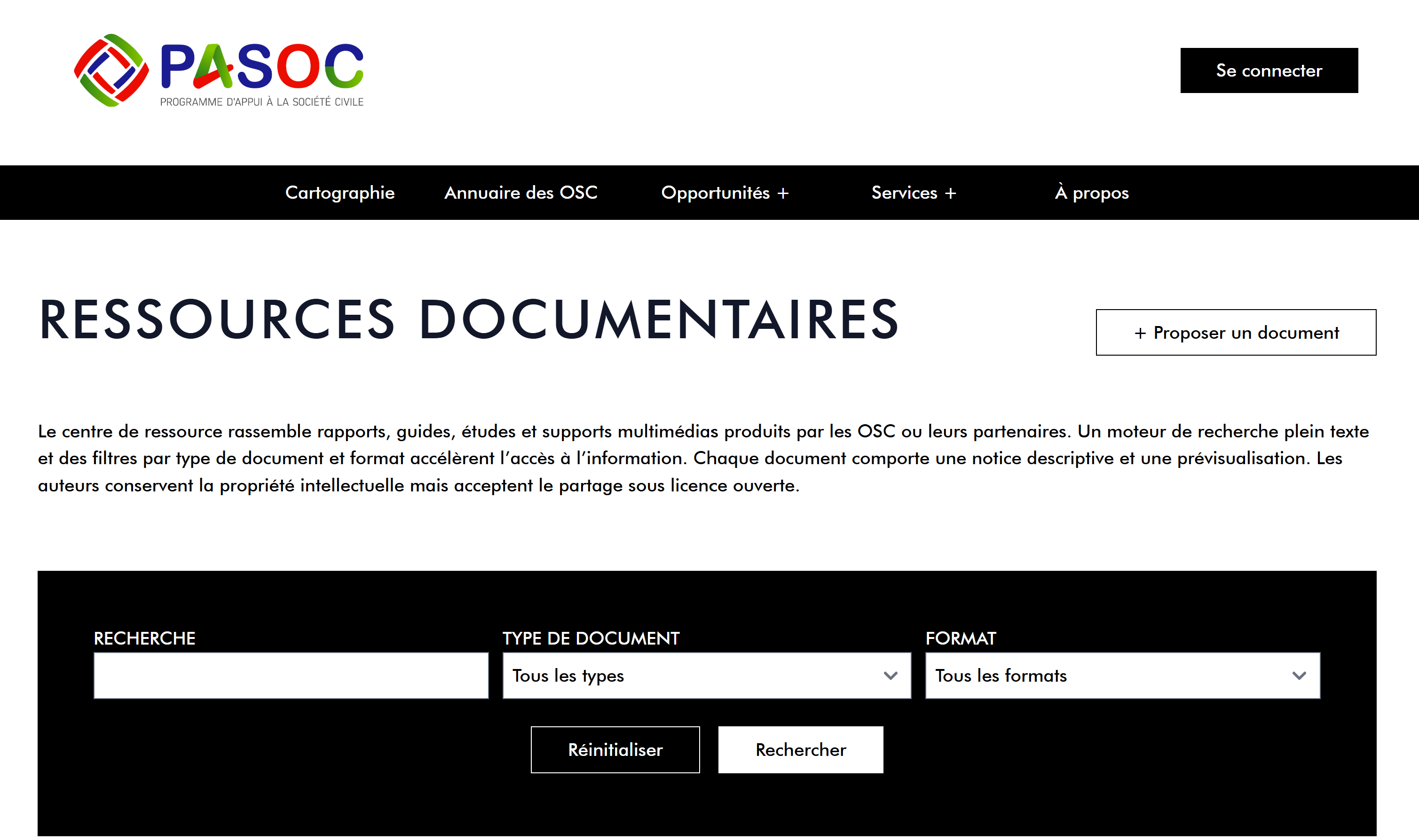 PASOC — Centre de ressources documentaires